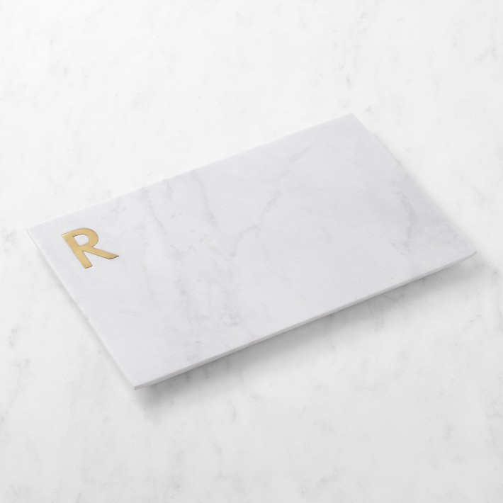 Williams Sonoma Marble & Brass Cheese Board